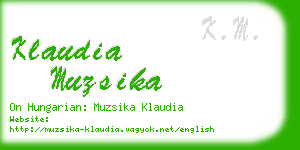 klaudia muzsika business card